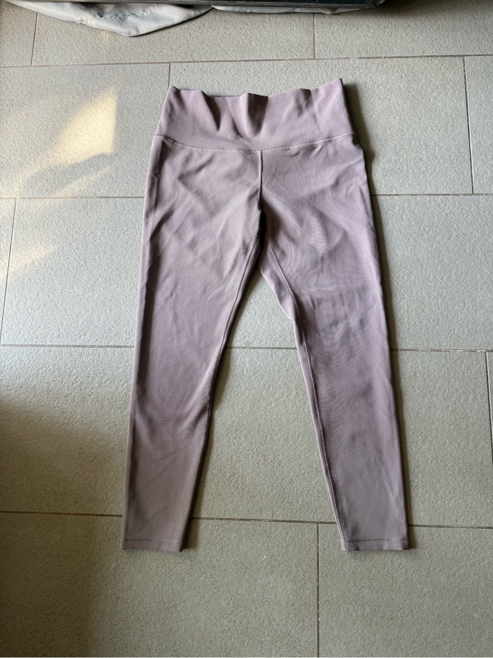 CALIA Carrie Underwood Essential Rib 7/8 High Rise Leggings L Mauve Taupe